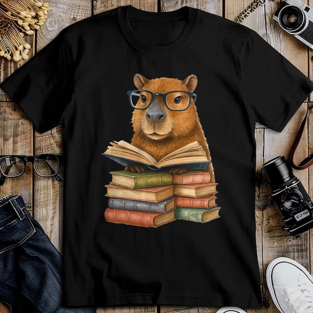 Cute Capybara Shirt, Funny Capybara Unisex T-Shirt/Hoodie/Sweatshirt HLT00 - Cute Capybara Reading Books Funny Animal Capybara Bookworms T-Shirt