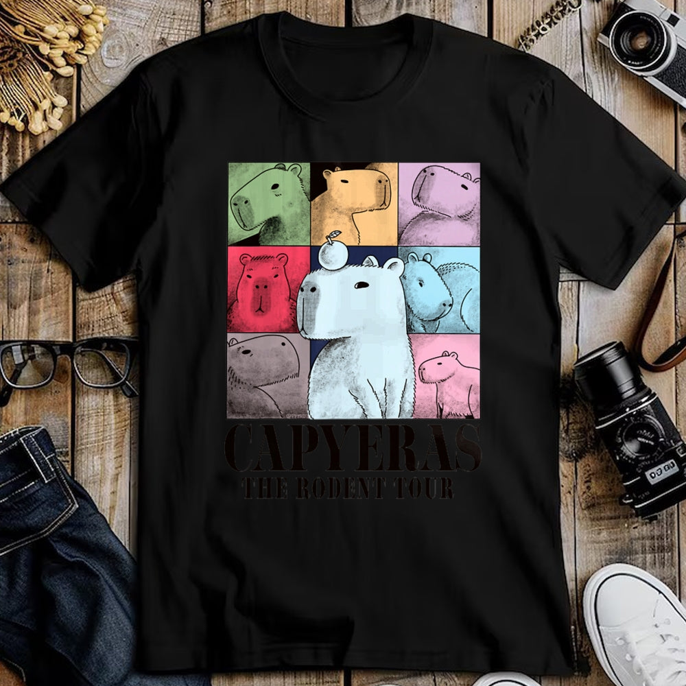 Cute Capybara Shirt, Funny Capybara Unisex T-Shirt/Hoodie/Sweatshirt HLT00 - Capyeras Funny Cute Capybara Color Concert Tour Cute Animals T-Shirt