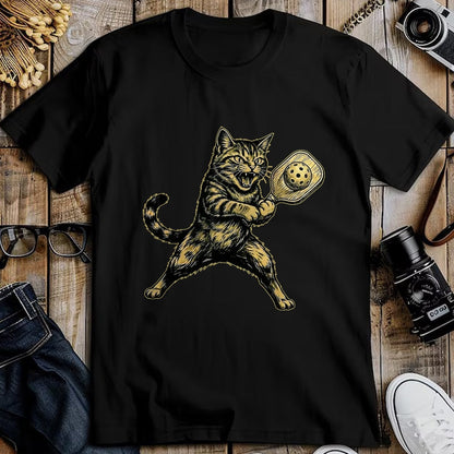 Funny Pickleball Shirt, Pickleball Lover Unisex T-Shirt/Hoodie/Sweatshirt HLT00 - Funny Cute Cat Playing Pickleball Vintage for Men Women Kids T-Shirt