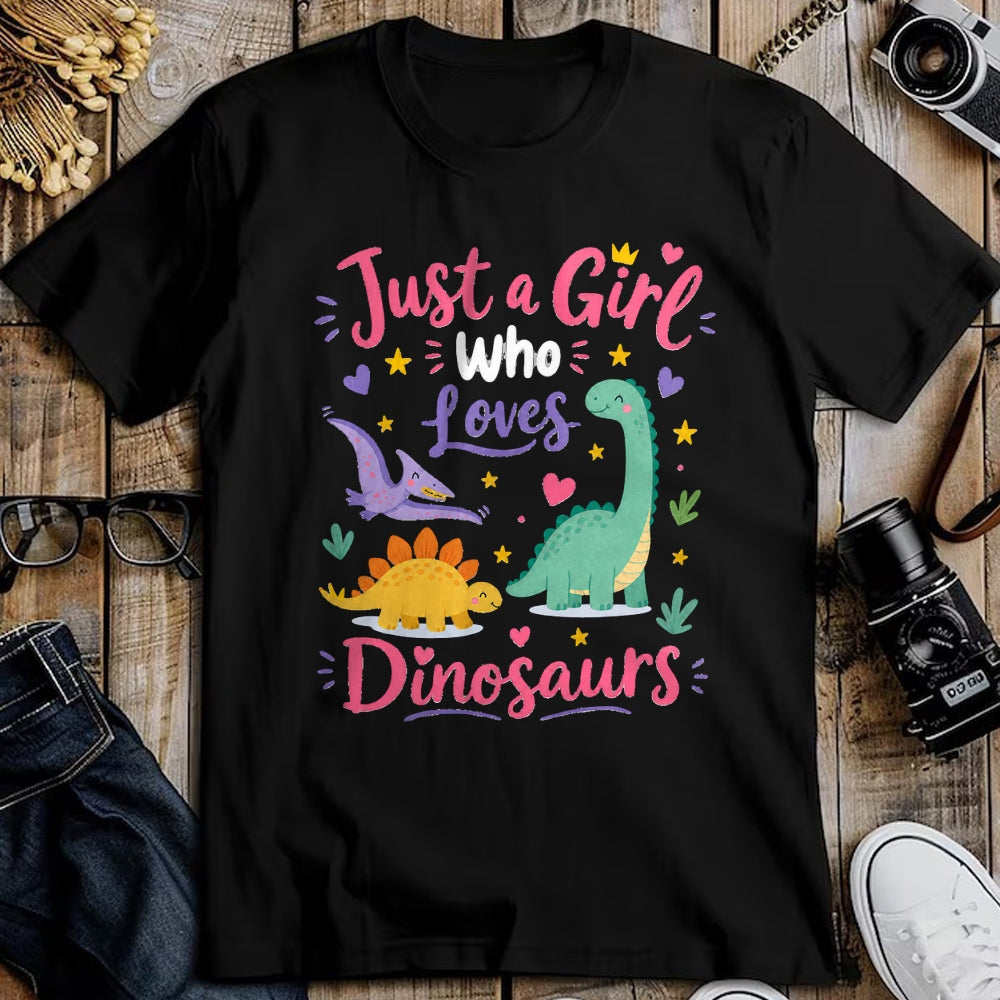 Best Dinosaur Lover Shirt, Funny Dinosaur UnisexT-Shirt/Hoodie/Sweatshirt HLT00 - Just a Girl Who Loves Dinosaurs Cartoon Design T-Shirt