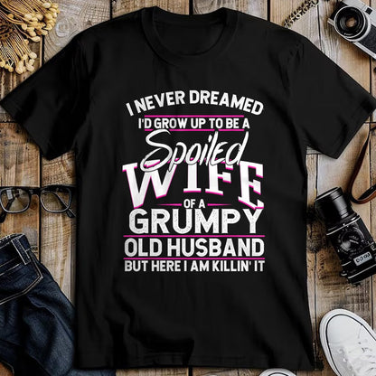 Best Wife Shirt, Wife and Husband Unisex T-Shirt/Hoodie/Sweatshirt HLT00 - Gift for wife T shirt, spoiled wife   Spoiled Wife Of A Grumpy Old Husband Long Sleeve T-Shirt