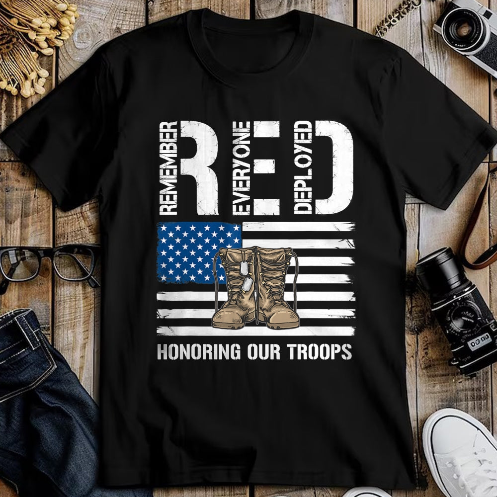 Proud Veteran Shirt, Funny Veteran UnisexT-Shirt/Hoodie/Sweatshirt HLT00 - Remember Everyone Veteran Deployed RED Friday Military T-Shirt