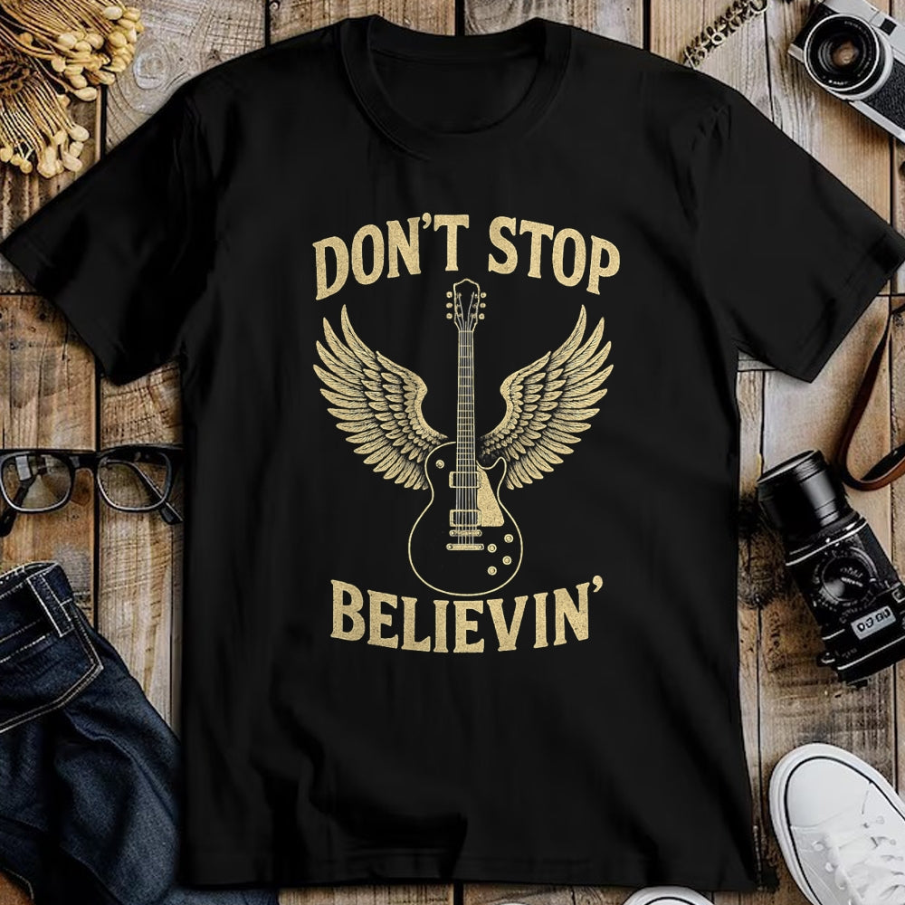 Guitar Lover Shirt, Funny Guitar UnisexT-Shirt/Hoodie/Sweatshirt HLT00 - Don’t Stop Believing 80s 90s Classic Rock Graphic T-Shirt