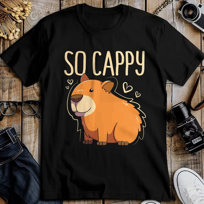 Cute Capybara Shirt, Funny Capybara Unisex T-Shirt/Hoodie/Sweatshirt HLT00 - Funny Capybara So Cappy T-Shirt
