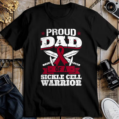 Gift for Dad Shirt, Funny Dad Unisex T-Shirt/Hoodie/Sweatshirt HLT00 – Proud Dad Of A Sickle Cell Warrior SCD Awareness Father T-Shirt