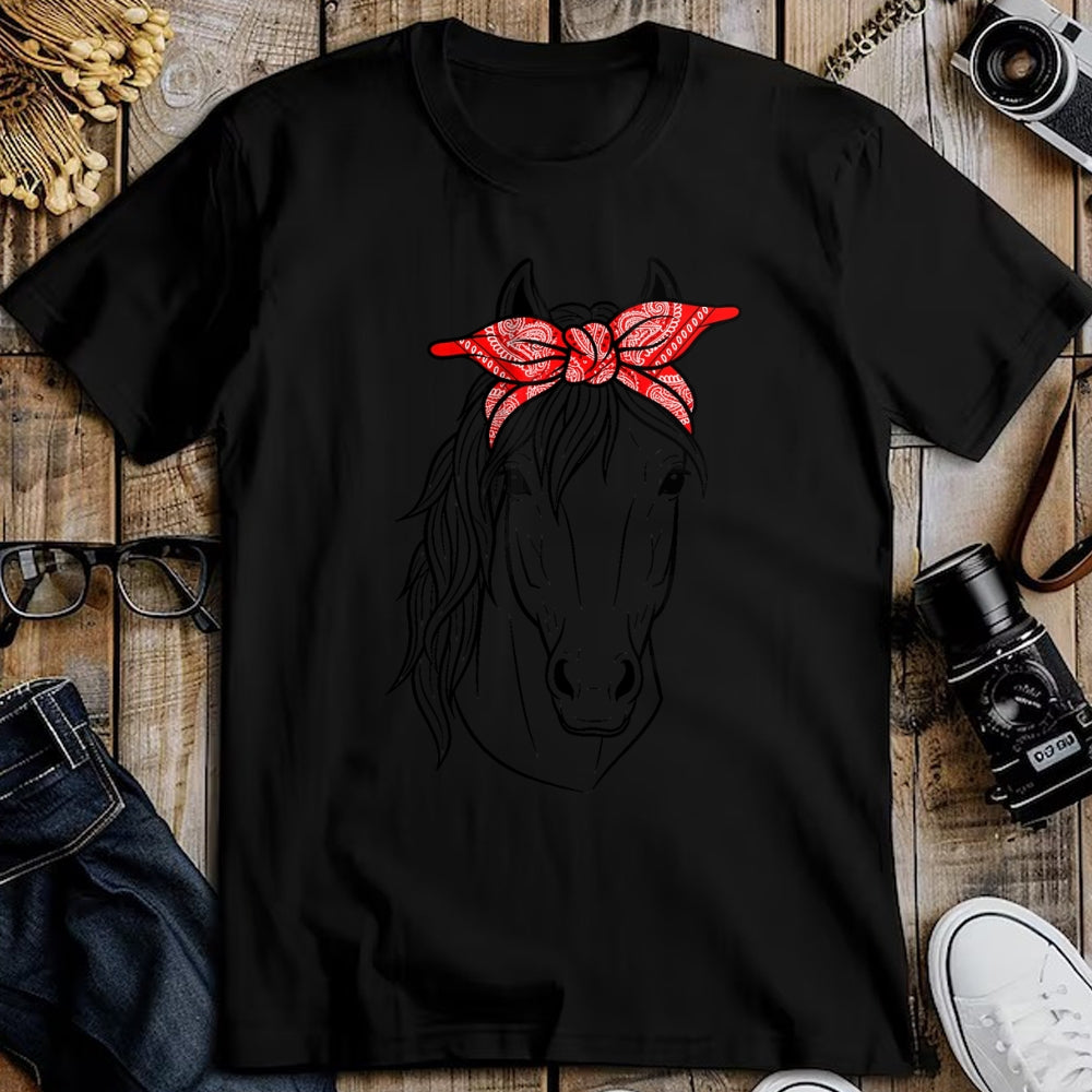 Best Horse Lover Shirt , Funny Horse UnisexT-Shirt/Hoodie/Sweatshirt HLT00 - Funny Horse Lovers Tee  Red Bandana Print for Girls & Women T-Shirt