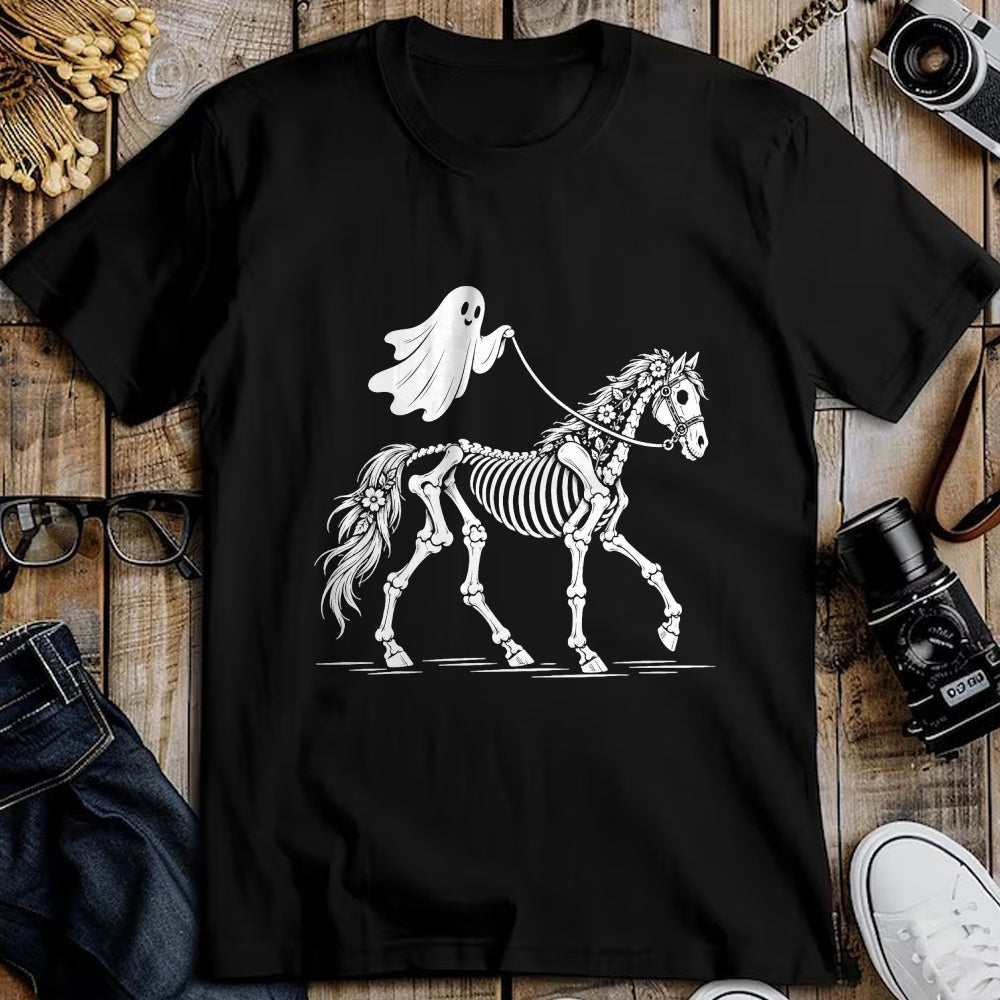 Best Horse Lover Shirt , Funny Horse UnisexT-Shirt/Hoodie/Sweatshirt HLT00 - Cute Ghost Walking Skeleton Horse Halloween T-Shirt