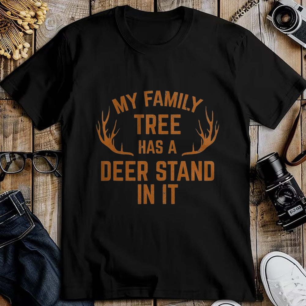 Funny Hunting Shirt, Gift For Hunting Lover Unisex T-Shirt/Hoodie/Sweatshirt HLT00 - My Family Tree Has A Deer Stand in It Hunting Tshirt T-Shirt, Men, Black, 3X-Large