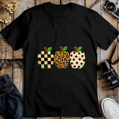 Best Teacher Shirt, Funny Teacher UnisexT-Shirt/Hoodie/Sweatshirt HLT00 - Pattern Apple Trio Leopard Print Checkered Polka Dot Teacher T-Shirt