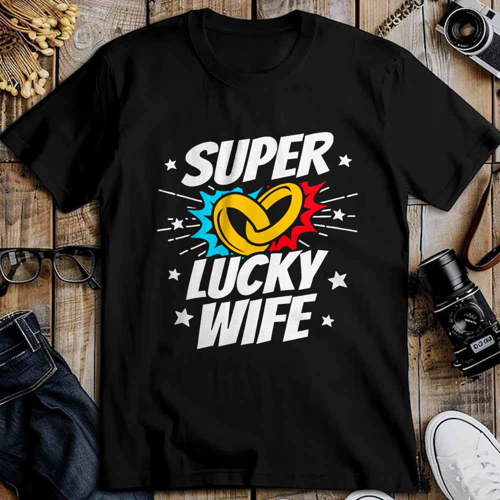 Best Wife Shirt, Wife and Husband Unisex T-Shirt/Hoodie/Sweatshirt HLT00 - Gift for wife T shirt, lucky wife   Married Couple - Lucky Wife - Funny Wedding Anniversary T-Shirt