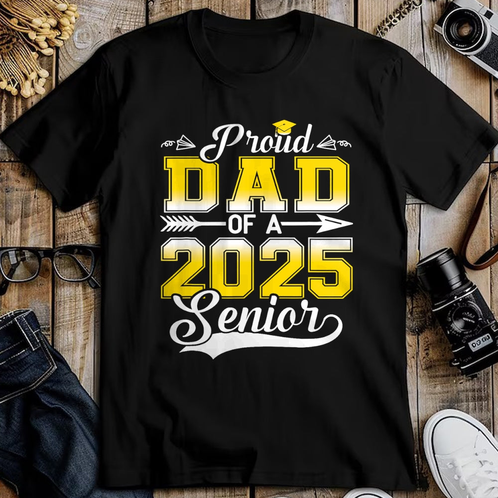 Gift for Dad Shirt, Funny Dad Unisex T-Shirt/Hoodie/Sweatshirt HLT00 – Proud Dad of a 2025 Senior Graduate, Funny Graduation T-Shirt