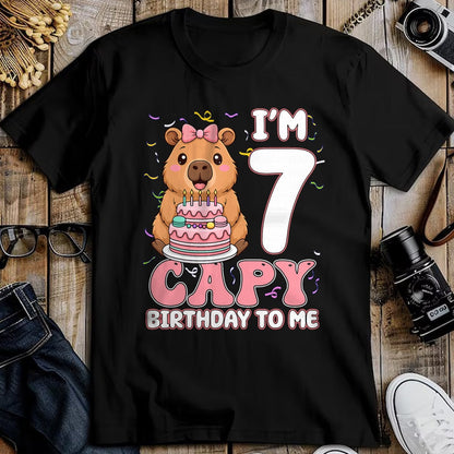 Cute Capybara Shirt, Funny Capybara UnisexT-Shirt/Hoodie/Sweatshirt HLT00 - 7 Years Old Capy Birthday to Me 7th Birthday Capybara Girl T-Shirt