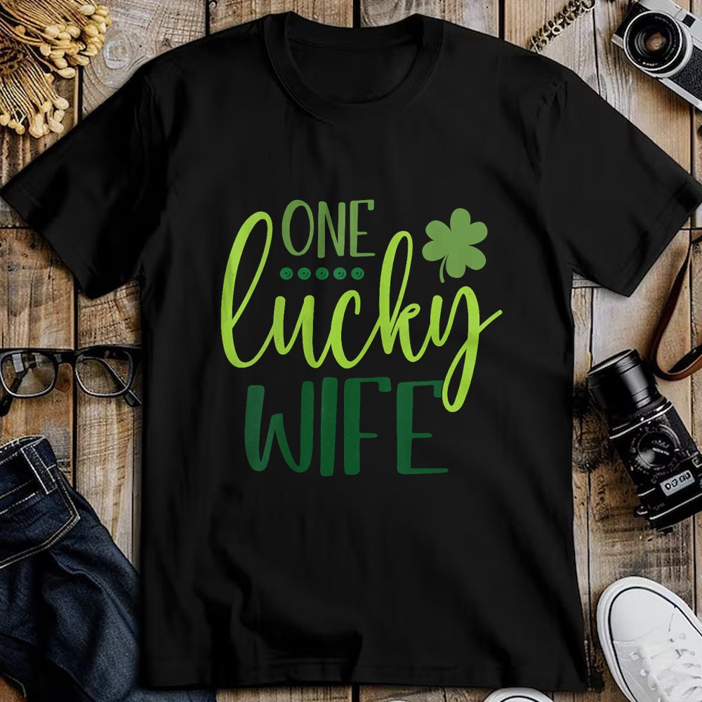 Best Wife Shirt, Wife and Husband Unisex T-Shirt/Hoodie/Sweatshirt HLT00 - Gift for wife T shirt, lucky wife   Womens One Lucky Wife Irish Shamrock Happy St Patricks Day Women (1)