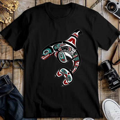 Native American T-Shirts, Vintage Native American Unisex T-Shirt/Hoodie/Sweatshirt HLT00 - Orca Killer Whale Pacific Northwest Alaska Native American