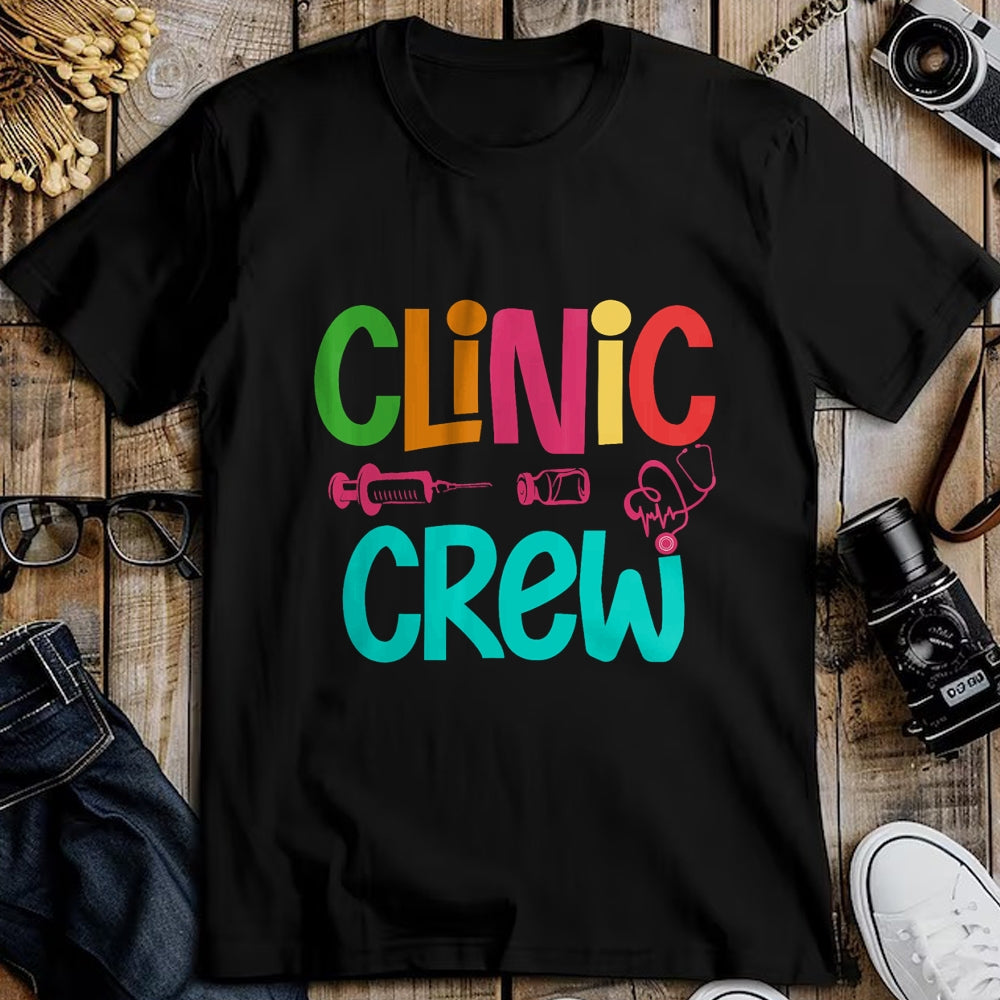 Funny Nurse Shirt, Nurse Unisex T-Shirt/Hoodie/Sweatshirt HLT00 - Retro Clinic Crew For School Nurse Crew Girl Women Mama Wife T-Shirt