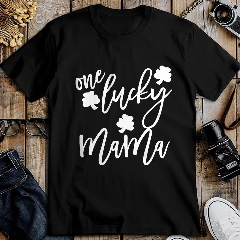 Gift for Mom Shirt, Funny Mom Unisex T-Shirt/Hoodie/Sweatshirt HLT00 - One Lucky Mama Mom St Patricks Day Mommy Momma T-Shirt