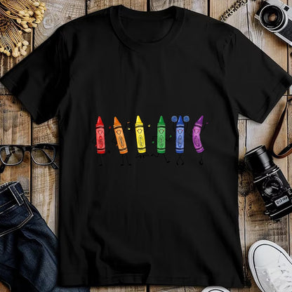 Best Teacher Shirt, Funny Teacher UnisexT-Shirt/Hoodie/Sweatshirt HLT00 - CCute Rainbow Crayons Preschool Teacher Back to School T-Shirt (1)