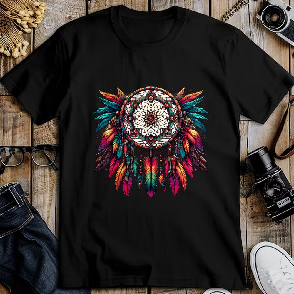 Native American T-Shirts, Vintage Native American Unisex T-Shirt/Hoodie/Sweatshirt HLT00 - Colorful Dreamcatcher Feather Tee Art Native American Indian