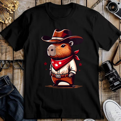 Cute Capybara Shirt, Funny Capybara Unisex T-Shirt/Hoodie/Sweatshirt HLT00 - Western Capybara Cowboy T-Shirt