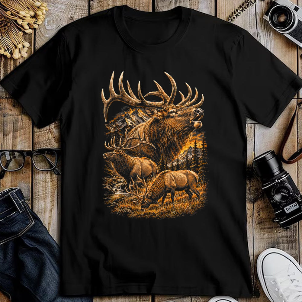 Funny Hunting Shirt, Gift For Hunting Lover Unisex T-Shirt/Hoodie/Sweatshirt HLT00 - Elk Hunting Wilderness Mountain Wildlife Bull Elk T-Shirt