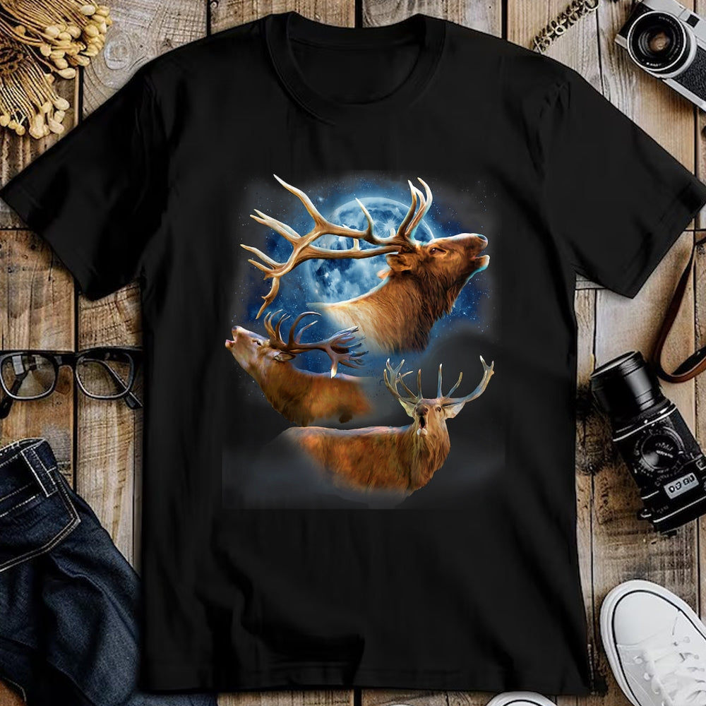 Funny Hunting Shirt, Gift For Hunting Lover Unisex T-Shirt/Hoodie/Sweatshirt HLT00 - Funny Elk Hunting T-Shirt - Elk Howling at the Moon
