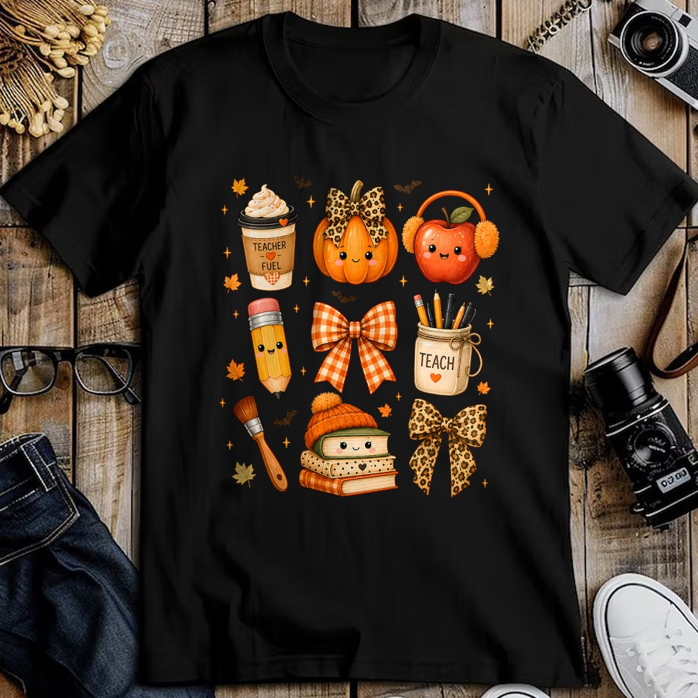 Best Teacher Shirt, Funny Teacher UnisexT-Shirt/Hoodie/Sweatshirt HLT00 - Fall Teacher Halloween Pumpkin Bow Apple Coffee School T-Shirt