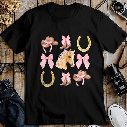 Best Horse Lover Shirt , Funny Horse UnisexT-Shirt/Hoodie/Sweatshirt HLT00 - Western Girl Country Rodeo Pink Cowgirl Horse Coquette Bow T-Shirt
