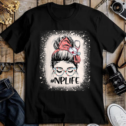 Funny Nurse Shirt, Nurse Unisex T-Shirt/Hoodie/Sweatshirt HLT00 - Nurse practitioner Funny NP Life Women Messy Bun Nurse T-Shirt