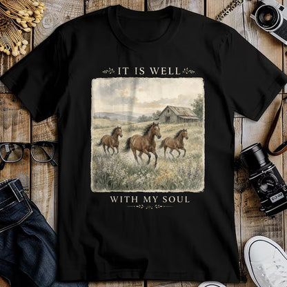 Best Horse Lover Shirt , Funny Horse UnisexT-Shirt/Hoodie/Sweatshirt HLT00 - It is Well with My Soul Horse Watercolor Christian Long Sleeve T-Shirt