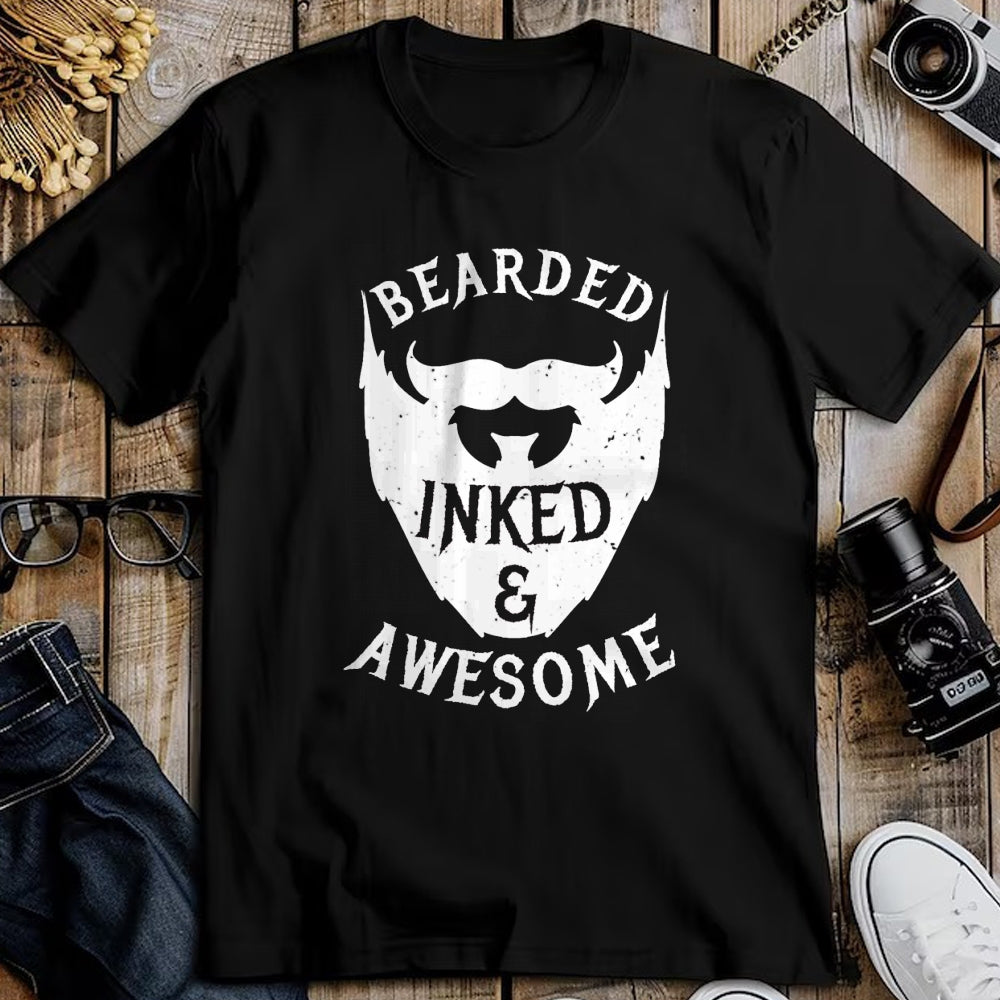 Best Wife Shirt, Wife and Husband Unisex T-Shirt/Hoodie/Sweatshirt HLT00 - Mens Bearded, Inked And Awesome Bearded And Tattooed Guy T Shirt