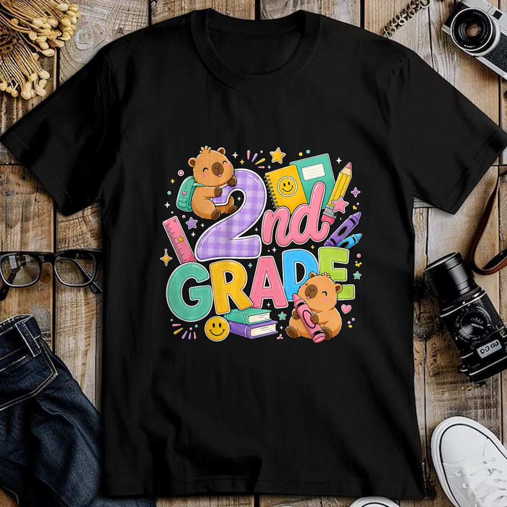 Cute Capybara Shirt, Funny Capybara Unisex T-Shirt/Hoodie/Sweatshirt HLT00 - Cute Capybara 2nd Grade Back to School Second Grader Teacher T-Shirt