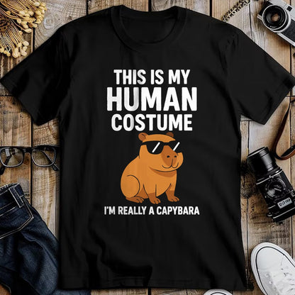 Cute Capybara Shirt, Funny Capybara Unisex T-Shirt/Hoodie/Sweatshirt HLT00 - This is My Human Costume I Am Really A Capybara T-Shirt