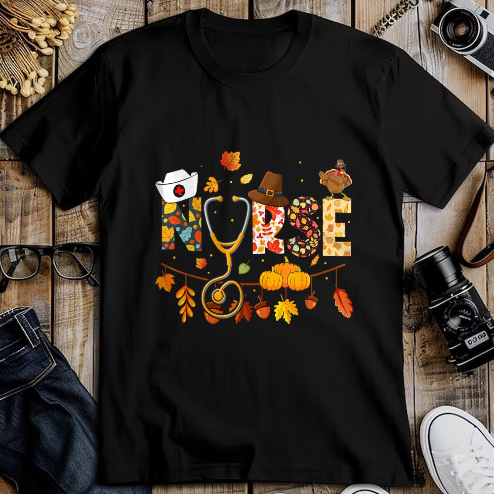 Funny Nurse Shirt, Nurse Unisex T-Shirt/Hoodie/Sweatshirt HLT00 - Nurse Thanksgiving Shirt Health Worker Nursing Fall Turkey T-Shirt