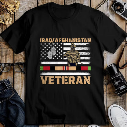 Proud Veteran Shirt, Funny Veteran UnisexT-Shirt/Hoodie/Sweatshirt HLT00 - Afghanistan Iraq Veteran Flag Soldier T-Shirt