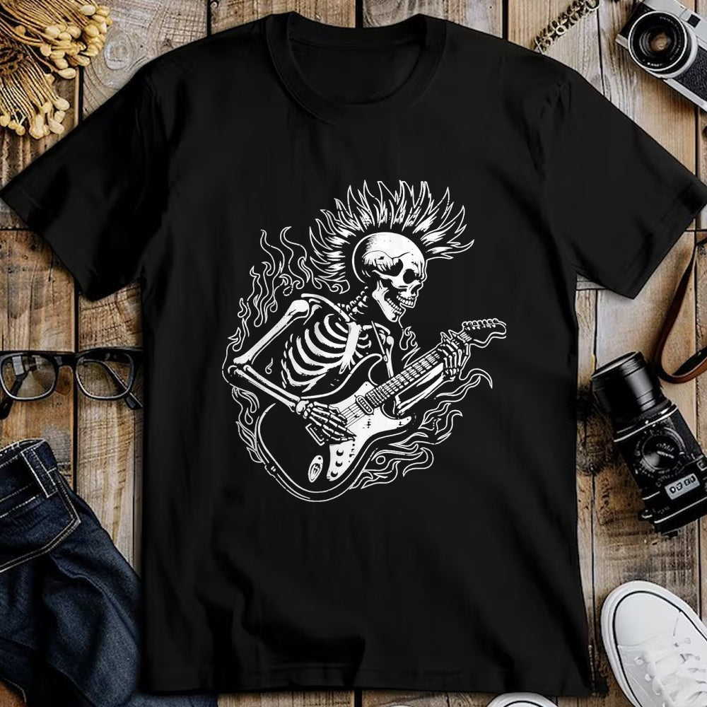 Guitar Lover Shirt, Funny Guitar UnisexT-Shirt/Hoodie/Sweatshirt HLT00 - Punk Rock Skeleton Electric Guitar Rocker Men Boys Kids T-Shirt, Men, Black, Large