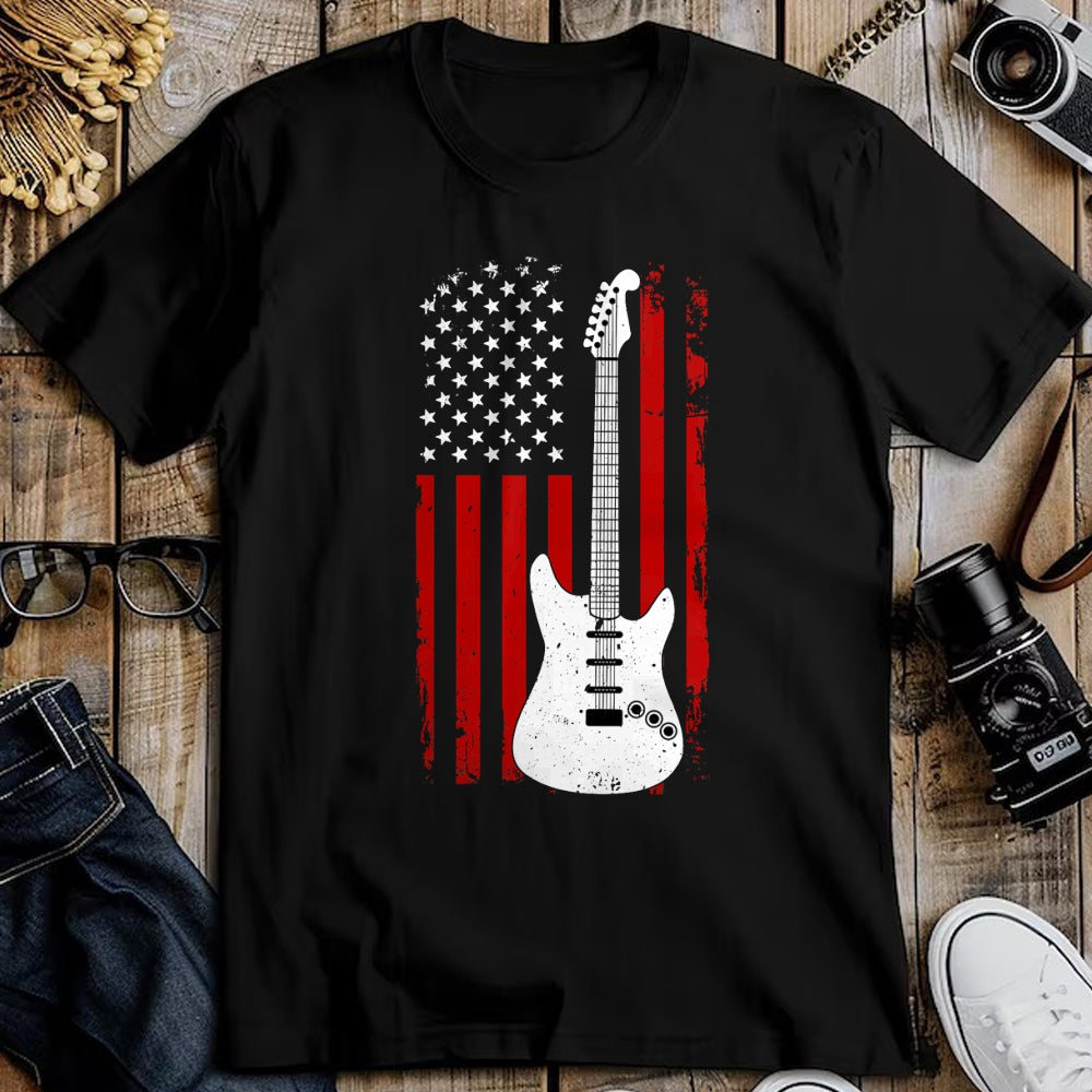 Guitar Lover Shirt, Funny Guitar UnisexT-Shirt/Hoodie/Sweatshirt HLT00 - Guitar American US Flag Music Player Electric Guitarist Gift T-Shirt