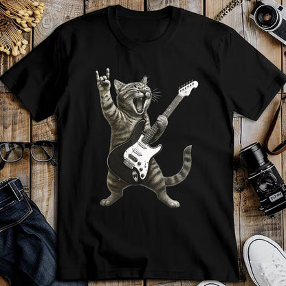 Guitar Lover Shirt, Funny Guitar UnisexT-Shirt/Hoodie/Sweatshirt HLT00 - Funny Cat Playing Guitar Rock and Roll Gifts Men Women Kids T-Shirt