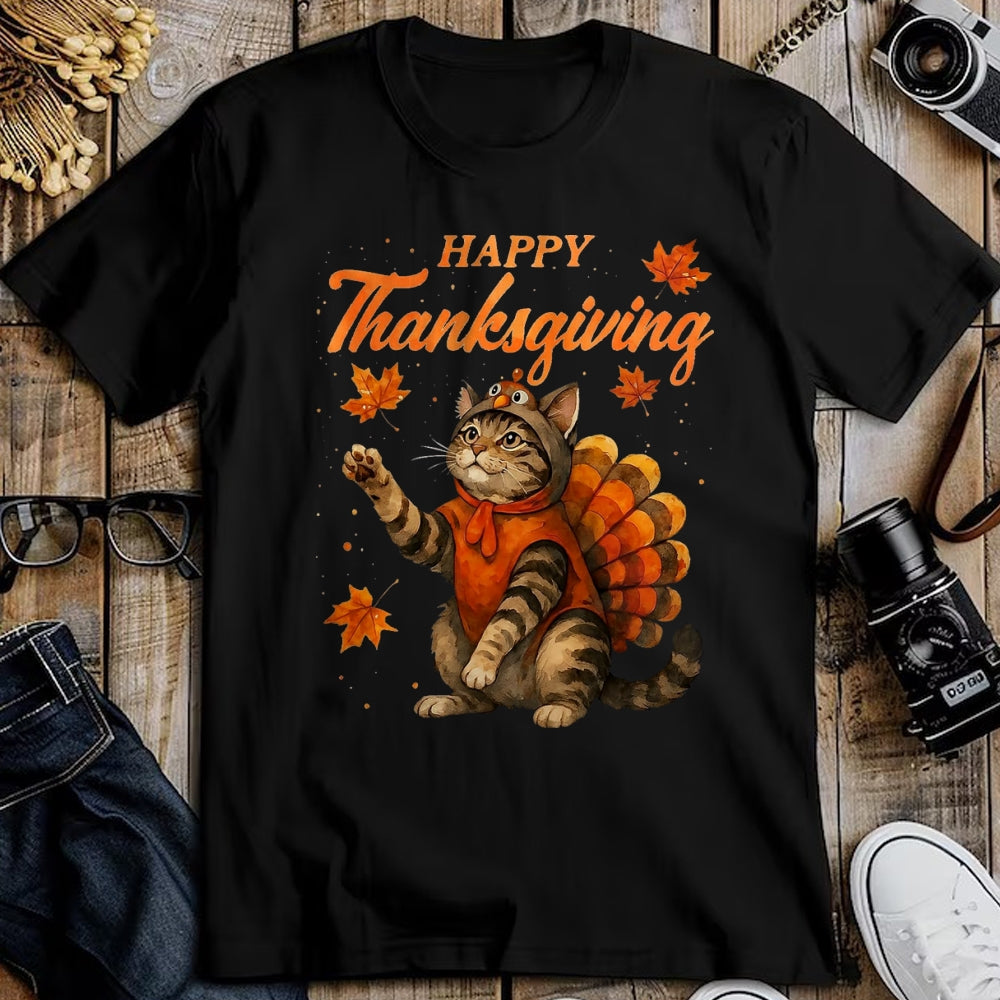 Best Thanksgiving Family Shirt , Funny Thanksgiving UnisexT-Shirt/Hoodie/Sweatshirt HLT00 - Cute Cat Turkey Happy Thanksgiving Fall Meow Cat Lover T-Shirt, Men, Black, 3X-Large