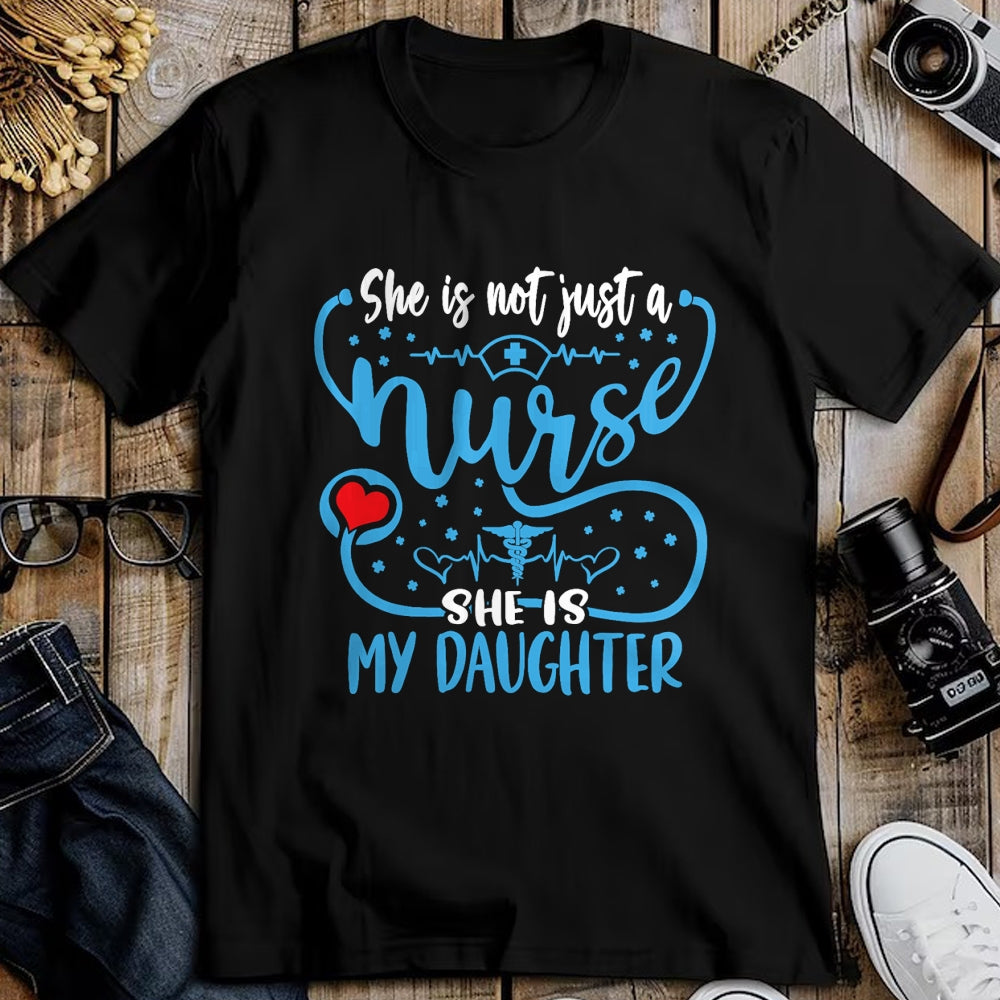 Funny Nurse Shirt, Nurse Unisex T-Shirt/Hoodie/Sweatshirt HLT00 - My Daughter Is A Nurse Proud Nurse's Mom Dad RN LPN Family T-Shirt (2)