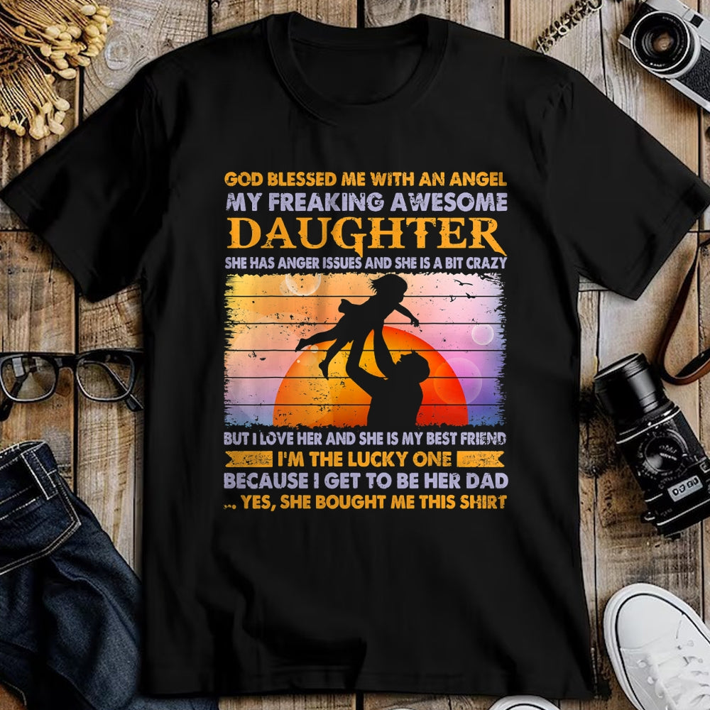 Gift for Dad Shirt, Funny Dad Unisex T-Shirt/Hoodie/Sweatshirt HLT00 – Father_s day from daughter blessed lucky dad T-Shirt