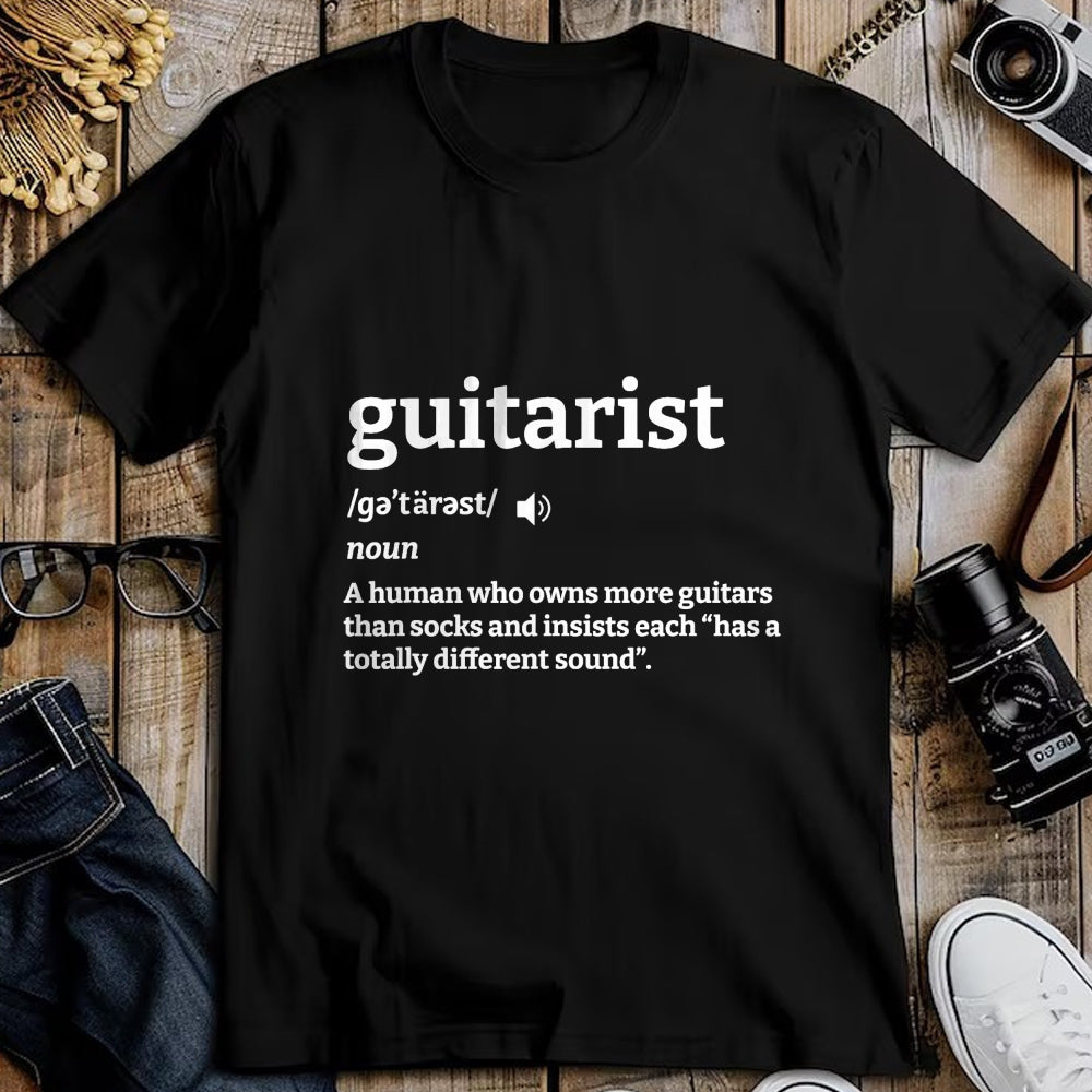 Guitar Lover Shirt, Funny Guitar UnisexT-Shirt/Hoodie/Sweatshirt HLT00 - Guitarist Definition A Human Who Owns More Guitars T-Shirt