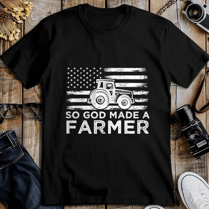 Best Farmer Life Shirt, Funny Farmer UnisexT-Shirt/Hoodie/Sweatshirt HLT00 - American Flag So God Made A Farmer 4th Of July T-Shirt