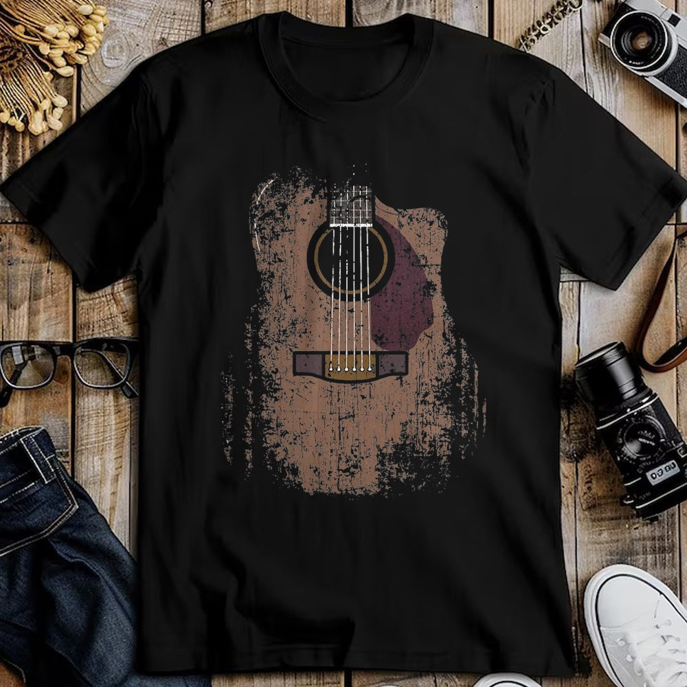 Guitar Lover Shirt, Funny Guitar UnisexT-Shirt/Hoodie/Sweatshirt HLT00 - Distressed Acoustic Guitar Vintage Player Rock & Roll Music T-Shirt, Men, Black, 3X-Large