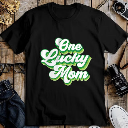 Gift for Mom Shirt, Funny Mom Unisex T-Shirt/Hoodie/Sweatshirt HLT00 - One Lucky Mom Retro Vintage St Patricks Day T-Shirt