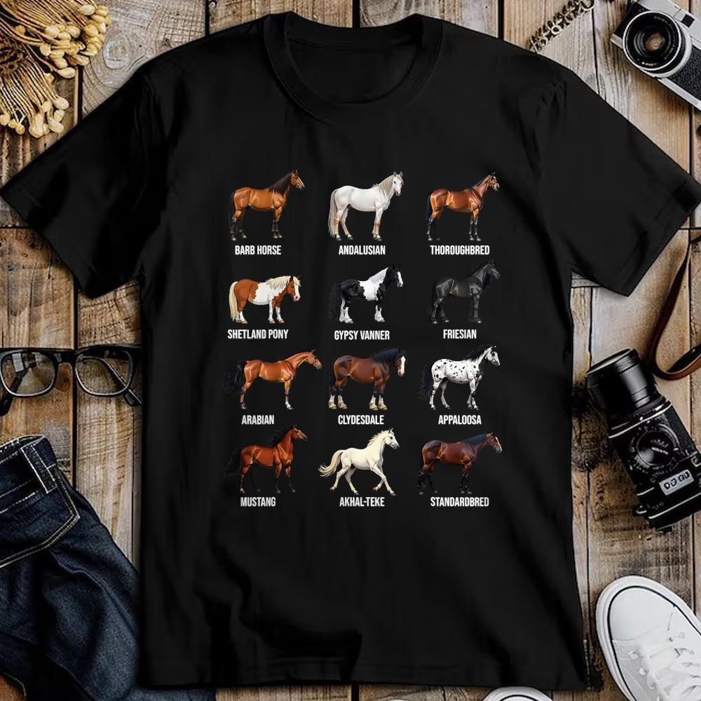 Best Horse Lover Shirt , Funny Horse UnisexT-Shirt/Hoodie/Sweatshirt HLT00 - Types of Horses Educational Horse Breeds Boys Girls Kids T-Shirt