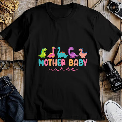 Funny Nurse Shirt, Nurse Unisex T-Shirt/Hoodie/Sweatshirt HLT00 - Women Mother Baby Nurse Dinosaur Postpartum RN Ob Nurse T-Shirt