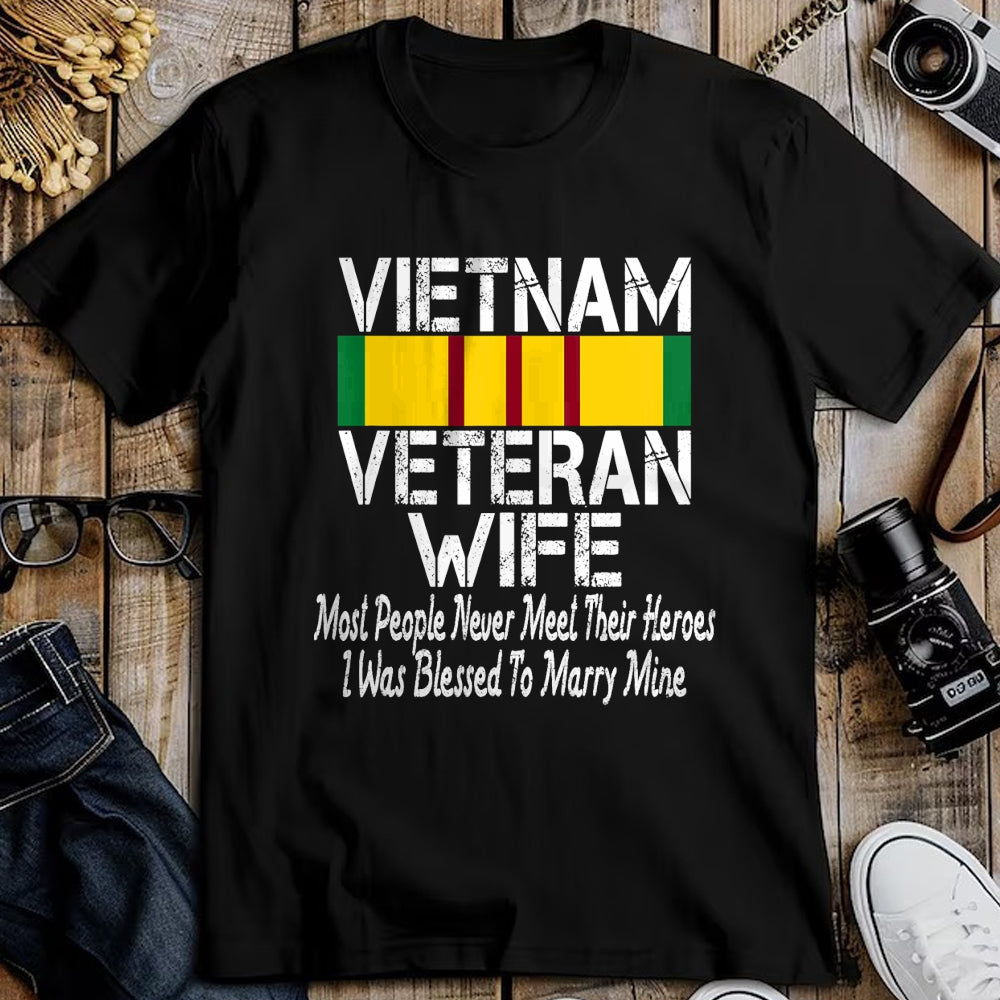 Best Wife Shirt, Wife and Husband Unisex T-Shirt/Hoodie/Sweatshirt HLT00 - Gift for wife T shirt, lucky wife   Vietnam Veteran Wife Gift T-Shirt
