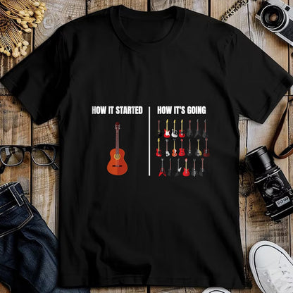 Guitar Lover Shirt, Funny Guitar UnisexT-Shirt/Hoodie/Sweatshirt HLT00 - How It Started How It’s Going Music Musician Funny Guitar T-Shirt