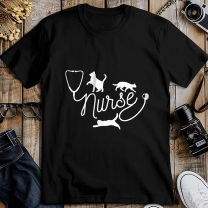 Funny Nurse Shirt, Nurse Unisex T-Shirt/Hoodie/Sweatshirt HLT00 - Nurse Cat Mom - RN Nurse and Cat Lovers T-Shirt (1)