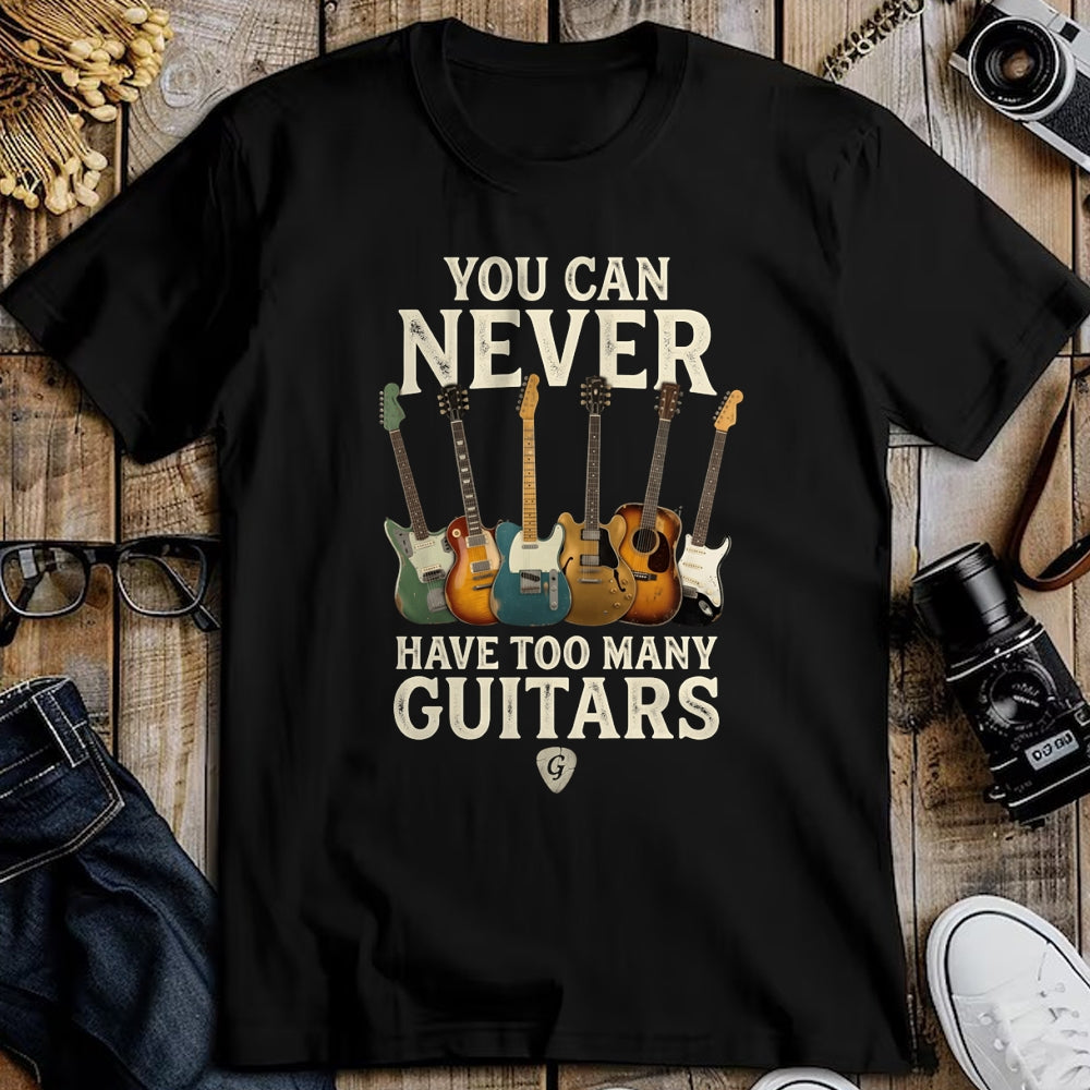 Guitar Lover Shirt, Funny Guitar UnisexT-Shirt/Hoodie/Sweatshirt HLT00 - You Can Never Have Too Many Guitars Vintage Music Decor Art Long Sleeve T-Shirt